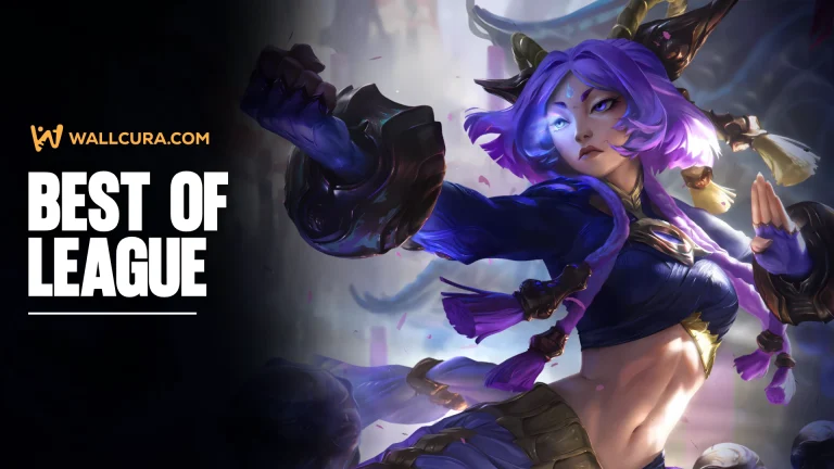 A banner saying "Best of League" on the left. Yunara on the right from League of Legends.