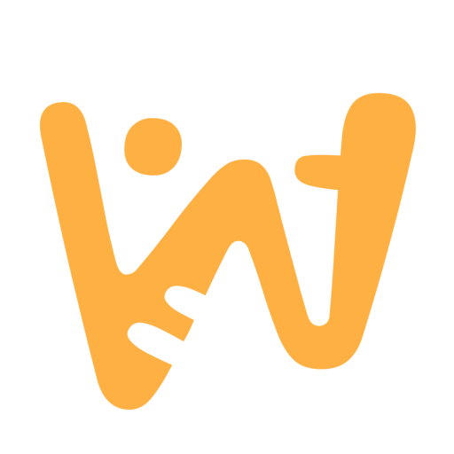 Logo of Wallcura. A simple "W" orange letter.
